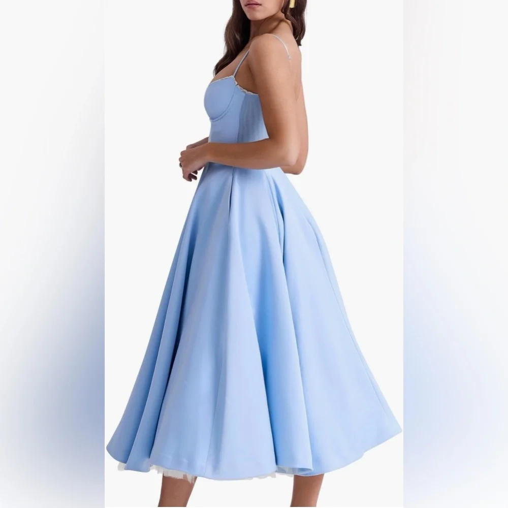 House of CB Mademoiselle Bustier stretch satin midi dress - Picture 2 of 10